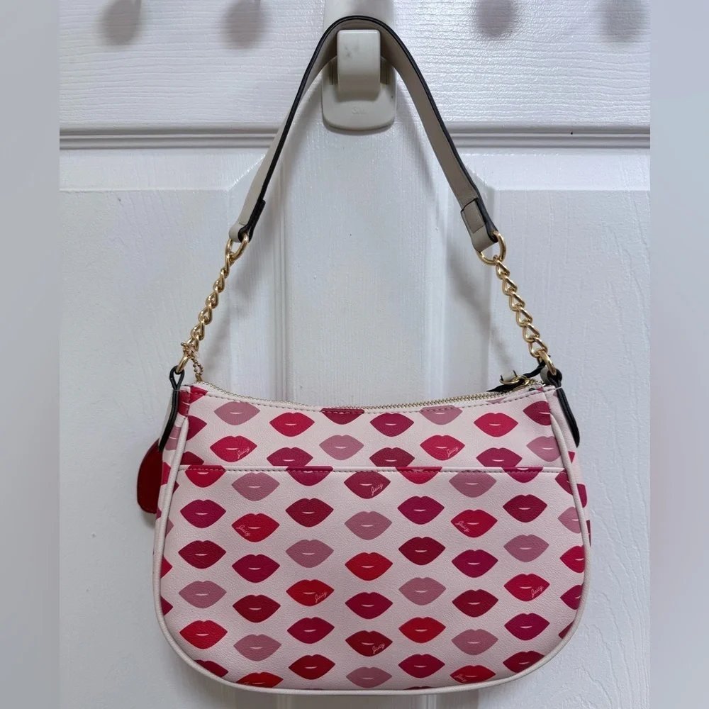 NWT Juicy Couture “Sealed With a Kiss” Hobo Bag Crystal w/Red Lips Coin Purse